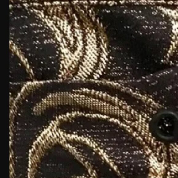 ARDEN B. Stunning Gold and Black Silk Halter Top - Size Large - Picture 3 of 9